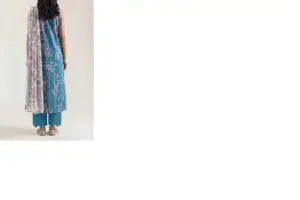 unstitched printed self strip lawn 3 piece