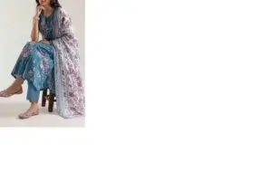 unstitched printed self strip lawn 3 piece